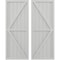 Ekena Millwork Americraft 6-Board Wood 2 Equal Panel Frmd Board-n-Batten Shutters w/Dbl Z-Bar, ARW102BF621X77STH, PR ARW102BF621X77STH - alternate 1